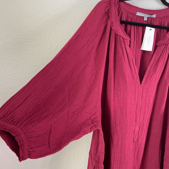 NEW Ocean + Main Womens Plus 2X Maxi Dress Gauzy Pockets Kaftan Lagenlook - Picture 10 of 13